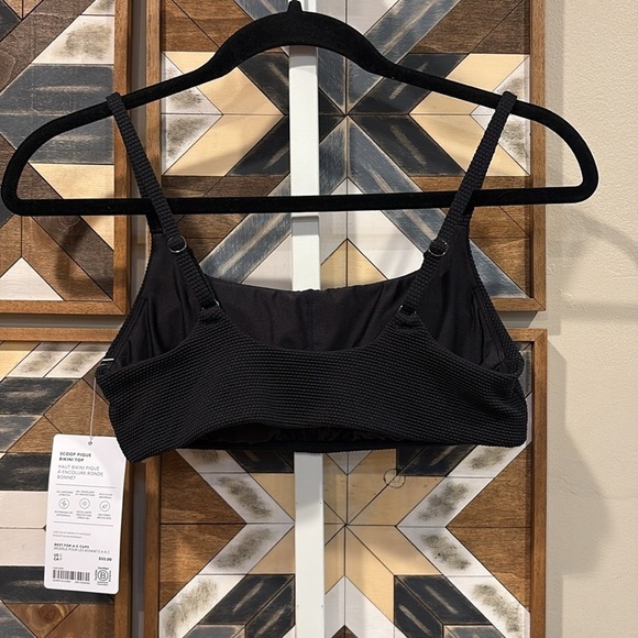 Athleta Scoop Pique Bikini Top Black Small NWT - Picture 6 of 7